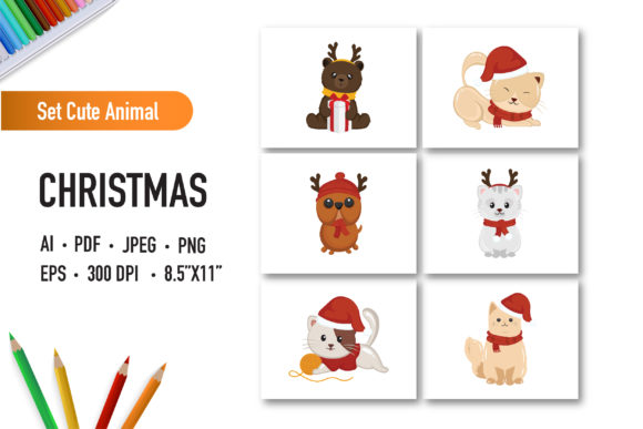 Adorable Holiday Art: A Christmas Animal Design Set