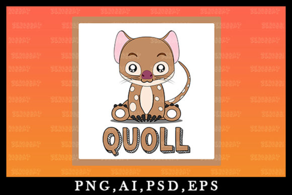 Adorable Quoll Clipart: A Kawaii Design Asset