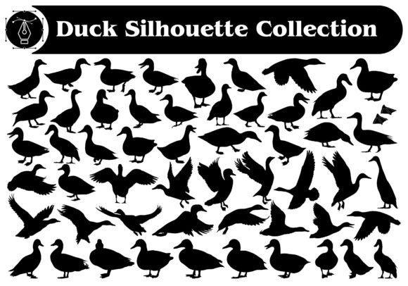 Animal Duck Silhouettes Vector Bundle: Elevate Your Designs