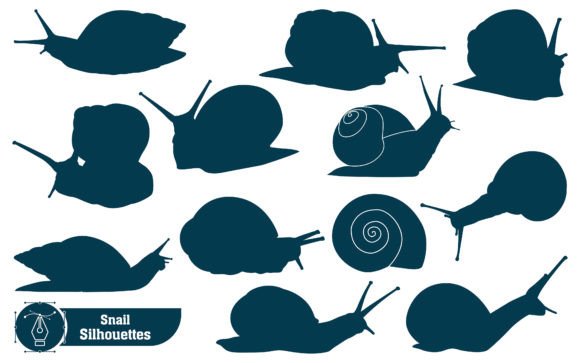 Animal Snail Silhouettes: Creative Vector Collection