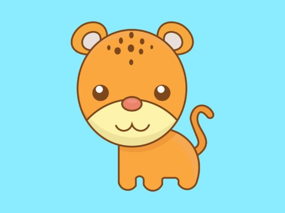 Bring Playful Charm to Projects with Kawaii Animal Jaguar Icon