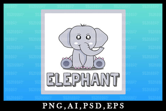 Bring Whimsy to Your Projects with Cute Kawaii Elephant Animal Clipart V27