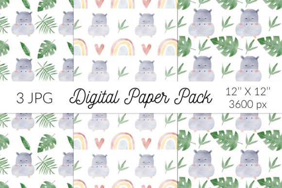 Bringing the Savanna to Your Studio: Hippopotamus Digital Paper