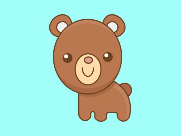 Charming Kawaii Animal Bear Icon for Creative Projects