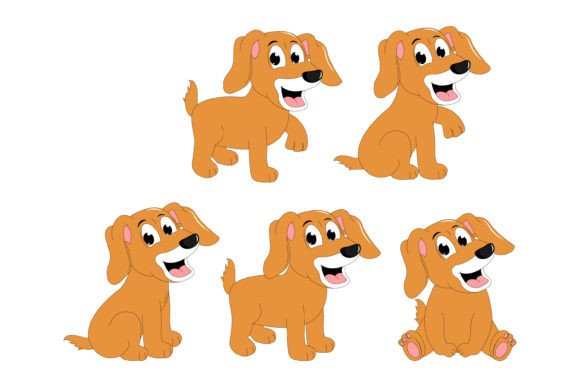 Cute Dog Animal Cartoon Illustration: A Playful Asset for Every Creator