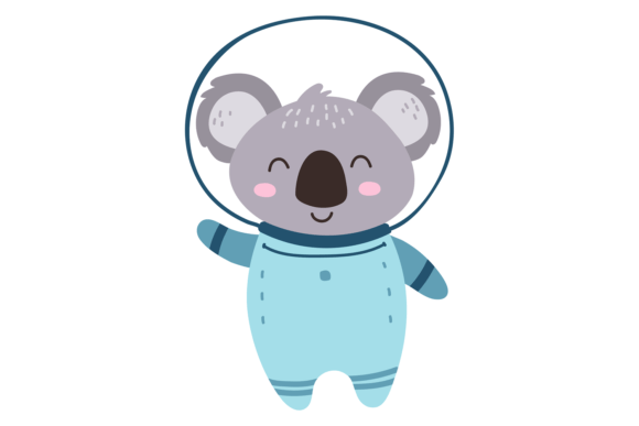 Cute Koala in Space Suit: A Whimsical Design Asset
