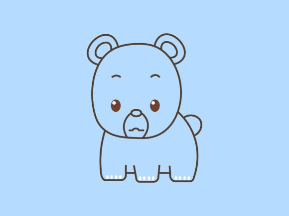 Kawaii Animal Bear Line Backround: Versatile Design Asset
