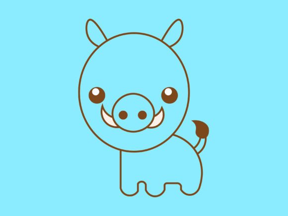Kawaii Animal Boar Icon: A Charming Asset for Creative Projects