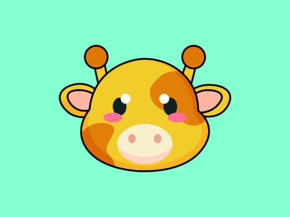 Kawaii Animal Giraffe Icon: A Playful Asset for Modern Design
