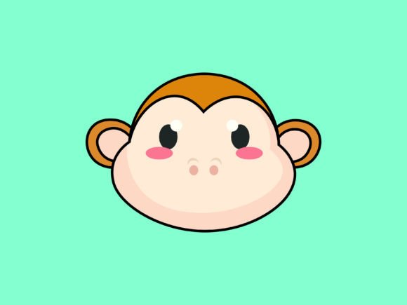 Kawaii Animal Monkey Icon: A Playful Asset for Modern Design