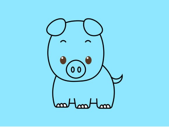 Kawaii Animal Pig Line Background: Design & Application Guide