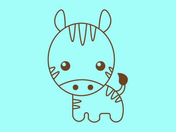 Kawaii Animal Zebra Line Background: A Charming Pattern for Creative Projects
