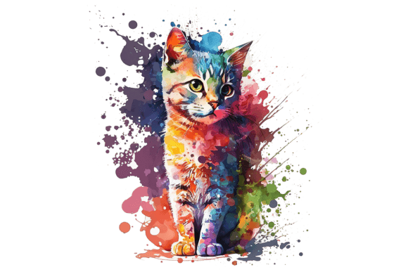 Kitten Farm Animal: A Charming Watercolor Illustration for Creative Projects