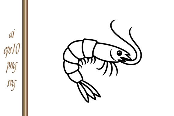 Unique Doodle Shrimp Spiny Lobster Sea Animal Art for Creative Projects