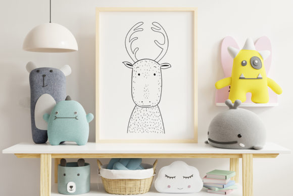Wall Art: Cute Reindeer Animal Clip Art for Your Projects